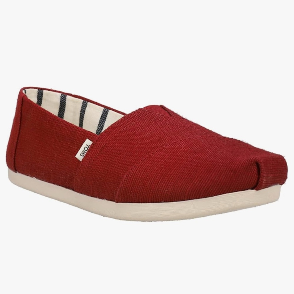 TOMS Red Canvas Slip-on Size 6